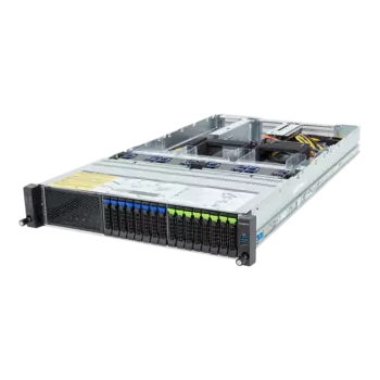 Серверная платформа Gigabyte R283-ZF1, 2xSocket SP5, 24xDDR5, 16x2.5 HDD HS, No LAN, AMI MegaRAC SP-X, Redundant 2x2700 Вт, 2U (R283-ZF1-AAL1)