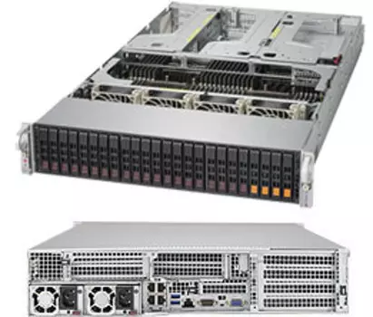 Серверная платформа SuperMicro 2049U-TR4, 4xSocket3647, 48xDDR4, 24x2.5 HDD HS, 4GLAN, IPMI, Redundant 2x1600 Вт, 2U (SYS-2049U-TR4)