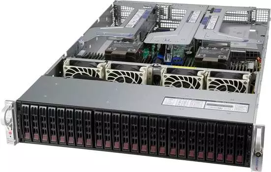 Серверная платформа SuperMicro 220U-TNR, 2xSocket4189, 32xDDR4, 24x2.5 HDD HS, GLAN, Redundant 2x1600 Вт, 2U (SYS-220U-TNR)