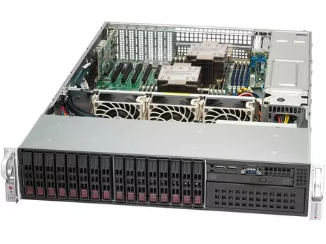 Серверная платформа SuperMicro 221P-C9R, 2xSocket4677, 16xDDR5, 16x2.5 HDD HS, 2xM.2-PCI-E, AOC-S3908L-H8iR-16DD, 2xGLAN, IPMI, Redundant 2x1200 Вт, 2U (SYS-221P-C9R)