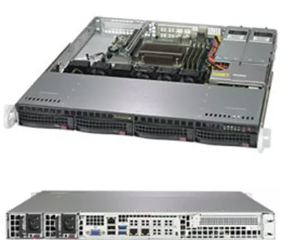 Серверная платформа SuperMicro 5019C-MR, 1xSocket1151v2, 4xDDR4, 4x3.5 HDD HS, 2xM.2-PCI-E/SATA, 2GLAN, IPMI, Redundant 2x400 Вт, 1U (SYS-5019C-MR)