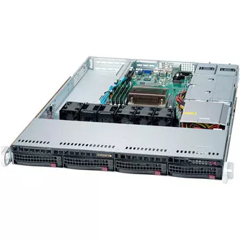 Серверная платформа SuperMicro 5019S-WR, 1xSocket1151, 4xDDR4, 4x3.5 HDD HS, 2GLAN, IPMI, Redundant 2x500W, 1U (SYS-5019S-WR)
