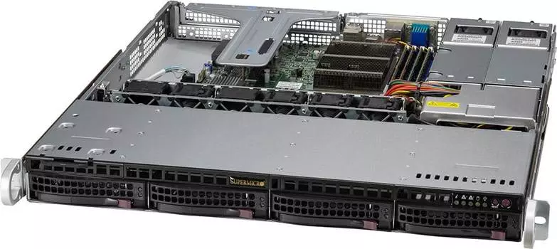 Серверная платформа SuperMicro 510T-MR, 1xSocket1200, 4xDDR4, 4x3.5 HDD HS, 1xM.2-PCI-E, 2x1 Гбит/c, IPMI, Redundant 2x400 Вт, 1U (SYS-510T-MR)