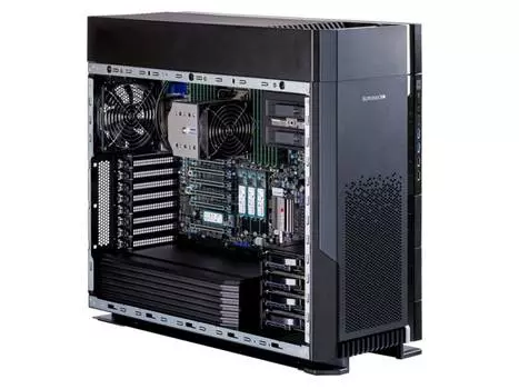 Серверная платформа SuperMicro 551A-T, 1xSocket4677, 16xDDR5, 4-PCI-E, GLAN, 10GLAN, IPMI, 1x2000 Вт, Tower (SYS-551A-T)