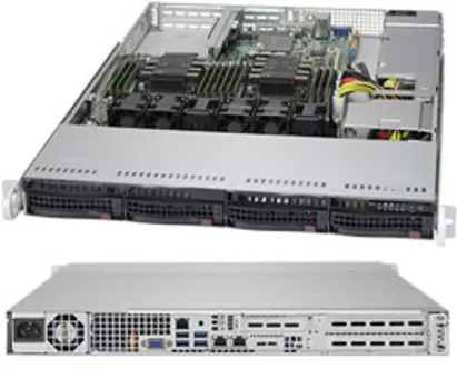 Серверная платформа SuperMicro 6019P-WT, 2xSocket3647, 12xDDR4, 4x3.5 HDD HS, 1xM.2, 2GLAN, IPMI, 1x600 Вт, 1U (SYS-6019P-WT)