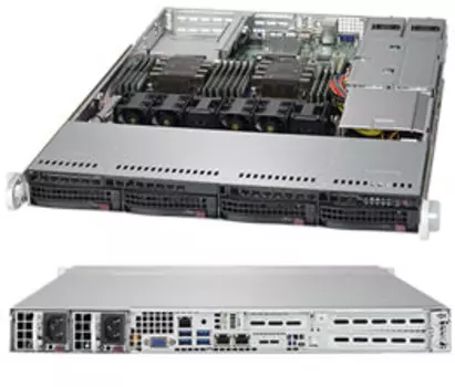 Серверная платформа SuperMicro 6019P-WTR, 2xSocket3647, 12xDDR4, 4x3.5 HDD HS, 1xM.2, 2GLAN, IPMI, Redundant 2x750 Вт, 1U (SYS-6019P-WTR)