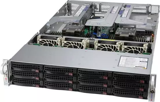 Серверная платформа SuperMicro 620U-TNR, 2xSocket4189, 32xDDR4, 12x3.5 HDD HS, 2x10GLAN, IPMI, Redundant 2x1200 Вт, 2U (SYS-620U-TNR_)