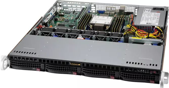 Серверная платформа SuperMicro SYS-510P-M, 1xSocket4189, 8xDDR4, 4x3.5 HDD HS, 2xM.2-PCI-E/SATA, 2xGLAN, IPMI, 1x500 Вт, 1U (SYS-510P-M)
