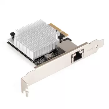 Сетевая карта ExeGate EXE-107S, 1xRJ-45, 10 Гбит/с, PCI-E x4, Retail (EX296225RUS)