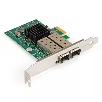 Сетевая карта ExeGate EXE-82576-F2, 2xSFP, 1 Гб/с, PCI-E, Retail (EX296229RUS)
