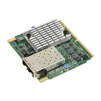 Сетевая карта Supermicro AOC-M25G-i2SM, 2xSFP28, 25 Гб/с, PCI-E SIOM, Bulk (AOC-M25G-i2SM)