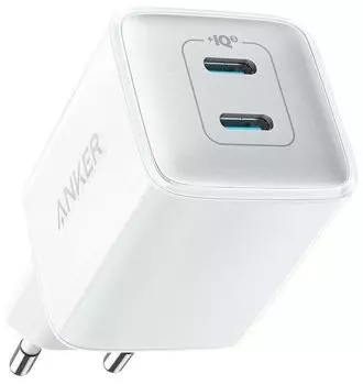 Сетевое зарядное устройство ANKER Nano Pro 40Вт, 2xUSB type-C, Quick Charge, 3A, белый (A2038G21)