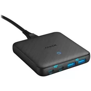 Сетевое зарядное устройство ANKER PowerPort Atom III Slim 65W, 2xUSB, USB/USB type-C, 2xUSB type-C, Quick Charge, PD, 3A, черный (A2046G12)
