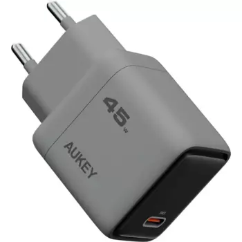 Сетевое зарядное устройство Aukey Comet 45 Вт, EU, USB type-C, Quick Charge, PD, серый (AWC-PA-C2G)