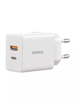 Сетевое зарядное устройство BASEUS Cube 30 Вт, USB, EU, USB type-C, Quick Charge, PD, белый (BAS-P1011140421300)