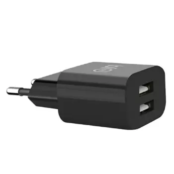 Сетевое зарядное устройство Bion 10 Вт, 2xUSB, EU, черный (BXP-ADP-2A-10B)