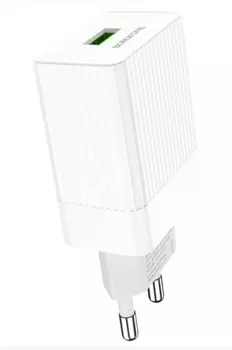 Сетевое зарядное устройство Borofone BA47A Mighty 18W, 1USB, Quick Charge, 3A, белый (28296)