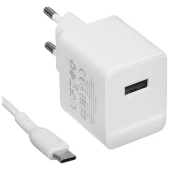 Сетевое зарядное устройство Borofone Erudite BAS11A 10.5 Вт, USB, EU, белый (6941991104664), кабель USB Type A/USB Type C