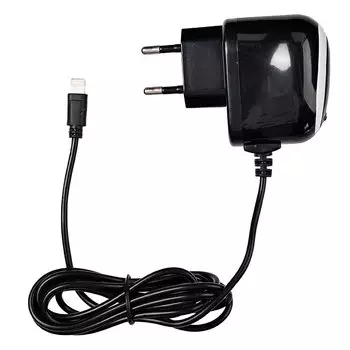 Сетевое зарядное устройство Brera Classic, 1A, черный/белый (47193), кабель Lightning