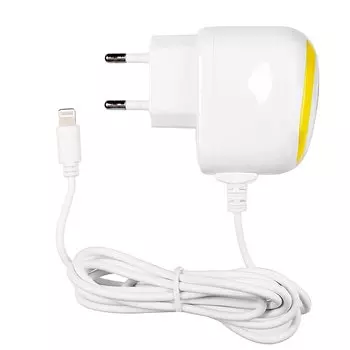 Сетевое зарядное устройство Brera Classic, 2A, белый/желтый (47212), кабель Lightning