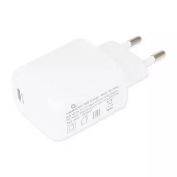 Сетевое зарядное устройство Cablexpert MP3A-PC-29 20W, USB type-C, Quick Charge, PD, 3A, белый (18929)