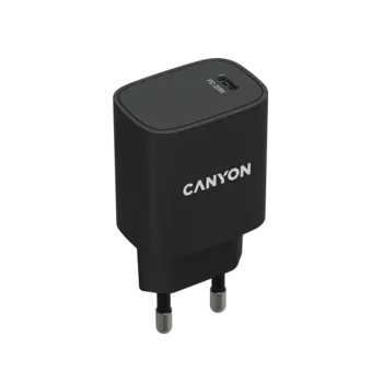 Сетевое зарядное устройство Canyon H20-02 20W, USB type-C, PD, 3A, черный ( CNE-CHA20B02)