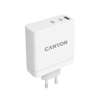 Сетевое зарядное устройство Canyon H-140W 140Вт, USB, 2xUSB type-C, Quick Charge, PD, 5A, белый (CND-CHA140W01)