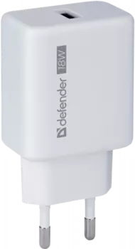 Сетевое зарядное устройство Defender UPA-100 18Вт, USB, Quick Charge, 3A, белый (83574)