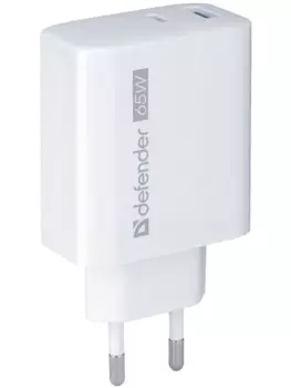 Сетевое зарядное устройство Defender UPA-165 65Вт, USB, USB type-C, Quick Charge, PD, 3A, белый (83582)