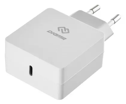 Сетевое зарядное устройство Digma DGPD-18W-WG, 1USB, 3A, белый, кабель USB Type C