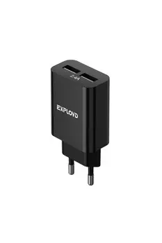 Сетевое зарядное устройство Exployd Easy EX-Z-1420 5Вт, 2xUSB, 2.4A, черный (EX-Z-1420)