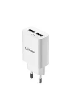 Сетевое зарядное устройство Exployd Easy EX-Z-1421 5Вт, 2xUSB, 2.4A, белый (EX-Z-1421)