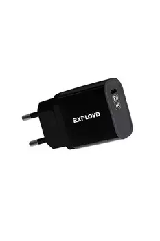 Сетевое зарядное устройство Exployd Rash EX-Z-1125 18Вт, USB type-C, Quick Charge, PD, 3A, черный (EX-Z-1125)