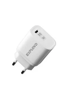 Сетевое зарядное устройство Exployd Rash EX-Z-1126 18Вт, USB type-C, Quick Charge, PD, 3A, белый (EX-Z-1126)