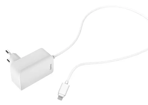 Сетевое зарядное устройство Hama H-178342 12W, кабель Lightning, 2.4A, белый (00178342)