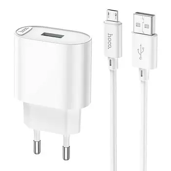 Сетевое зарядное устройство Hoco C109A 18 Вт, USB, Quick Charge, 3А, белый (6931474784827)