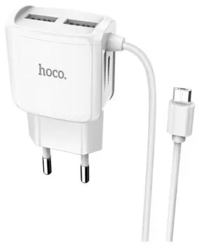 Сетевое зарядное устройство Hoco C59A 10W, 2USB, 1.5A, белый