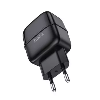 Сетевое зарядное устройство Hoco C77A Highway, 2xUSB, 2.4A, черный (6931474723567), Lightning 8pin