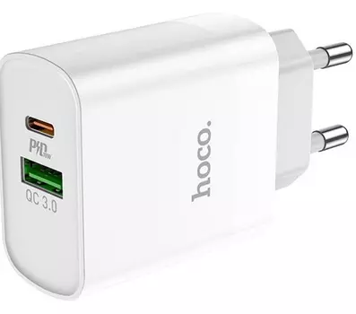 Сетевое зарядное устройство Hoco C80A Rapido 20 Вт, USB, USB type-C, Quick Charge, PD, 3.1А, белый