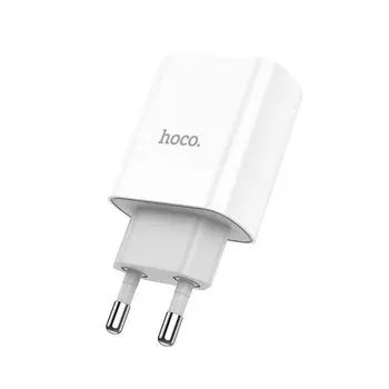 Сетевое зарядное устройство Hoco C80A Rapido 18W, 2xUSB, USB type-C, Quick Charge, PD, 3A, белый
