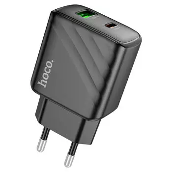 Сетевое зарядное устройство Hoco CS23A 30 Вт, USB, EU, USB type-C, Quick Charge, PD, черный (21998)