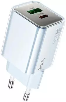 Сетевое зарядное устройство Hoco Glorious N46 20 Вт, USB, EU, USB type-C, Quick Charge, PD, синий (35318)