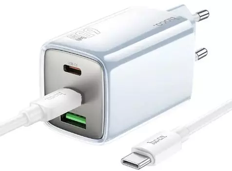 Сетевое зарядное устройство Hoco Glorious N49 65 Вт, USB, EU, 2xUSB type-C, Quick Charge, PD (35479)