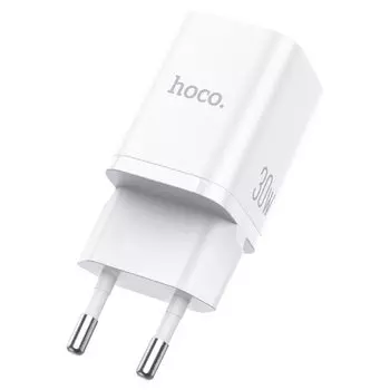 Сетевое зарядное устройство Hoco N13 Bright 30Вт, USB, USB type-C, Quick Charge, PD, 3A, белый (6931474747440), USB Type-C - USB Type-C