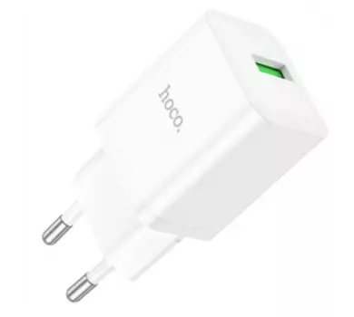 Сетевое зарядное устройство Hoco N26 Maxim 18Вт, USB, Quick Charge, 3A, белый (213942), micro USB
