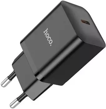 Сетевое зарядное устройство Hoco N27 20 Вт, EU, USB type-C, Quick Charge, PD, черный (N27 BLACK)