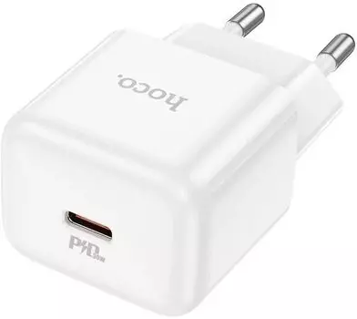 Сетевое зарядное устройство Hoco N32 Glory 30 Вт, EU, USB type-C, Quick Charge, PD, белый (N32 GLORY WHITE)