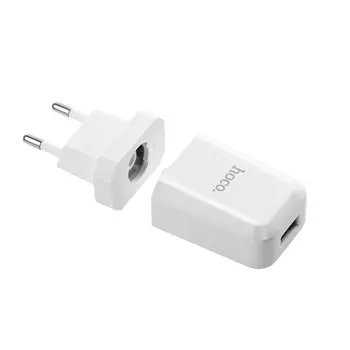 Сетевое зарядное устройство Hoco зарядное устройство с заменяемым штекером C45 Cool rotary, USB, US/EU/UK, белый (6957531082200)