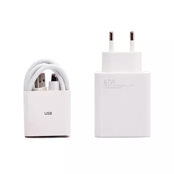 Сетевое зарядное устройство ORG 67 Вт, USB, EU, белый (221949), кабель USB Type A/USB Type C