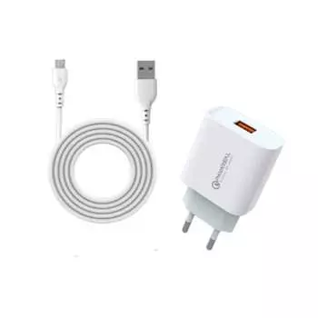 Сетевое зарядное устройство PAVAREAL WC66, USB, Quick Charge, 3A, белый (УТ000031846), Lightning 8pin